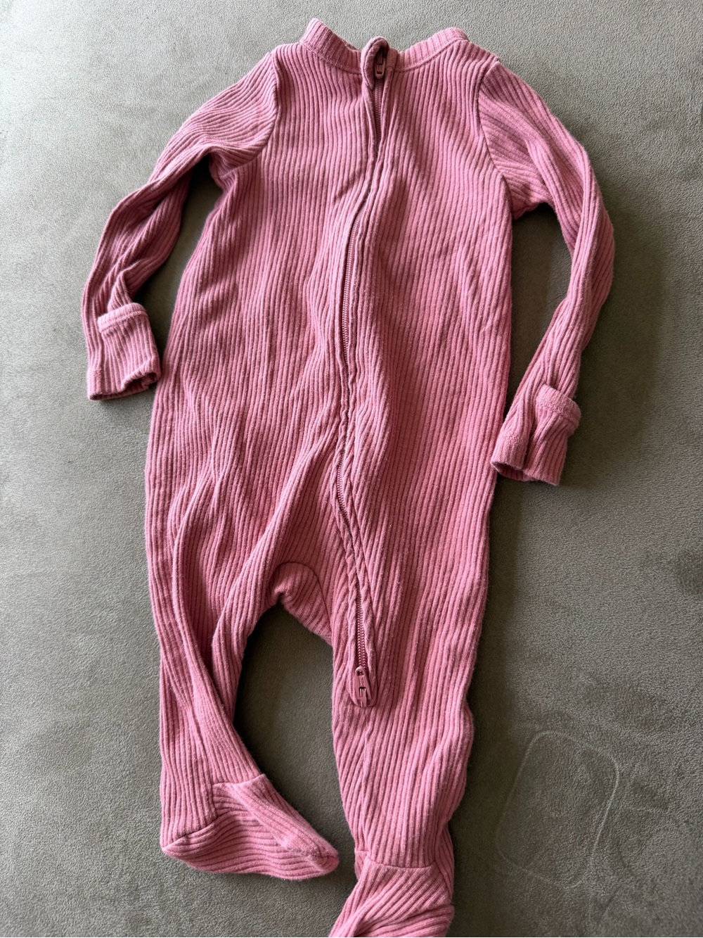 Old Navy Ribbed Footed One-Piece Zip Pajamas double zip 0-3 month
